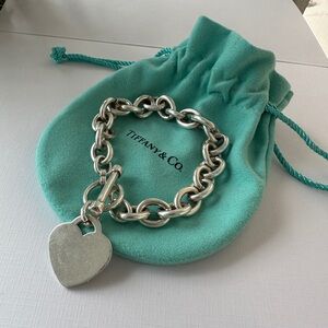 Tiffany & Co. Silver Heart Tag Toggle Bracelet
